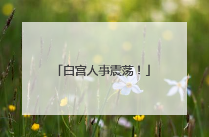 白宫人事震荡！